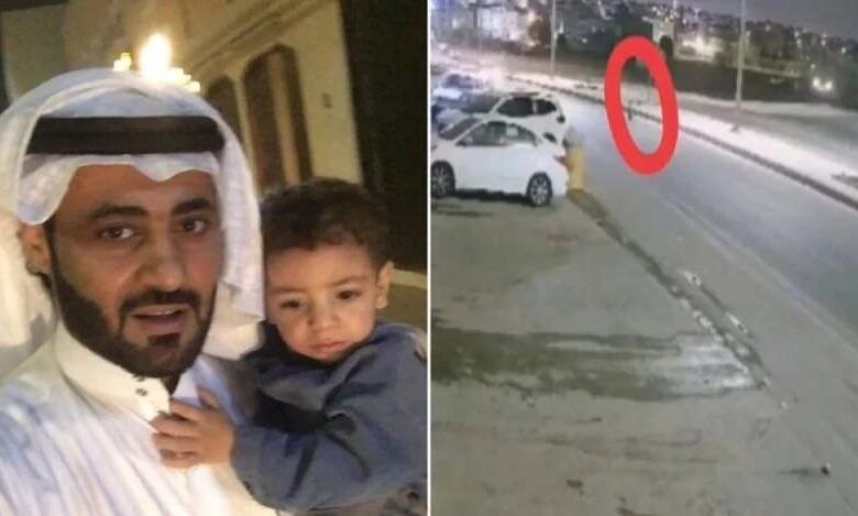 المواطن عبد الله مدلول العنزي وطفل الخرج بعد إنقاذ حياته
