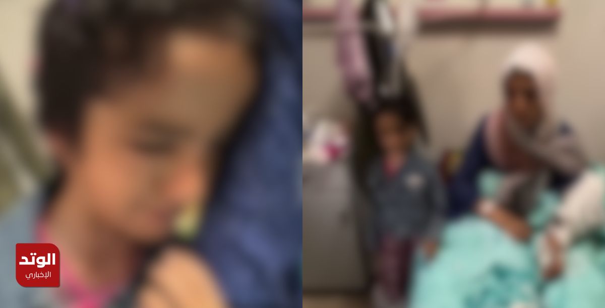 الطفلة مريم وعمتها رنا داخل المشفى